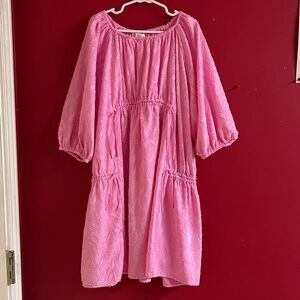 Gb Girls' Pink Textured Peasant Dress size 8/10